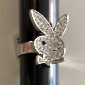 Play boy ring adjustable silver